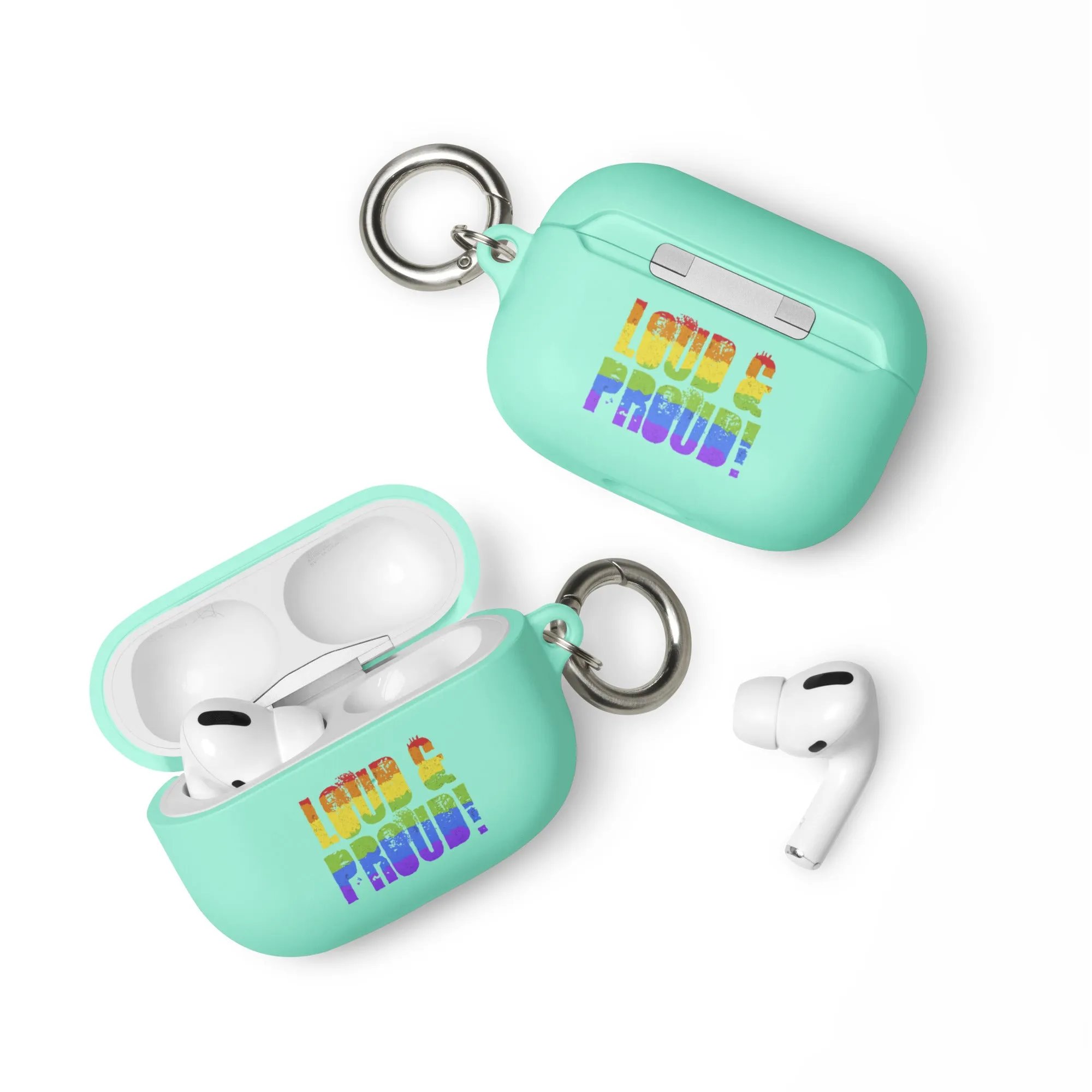 LGBTQ Pride Rubber Case for Apple AirPods - Loud and Proud