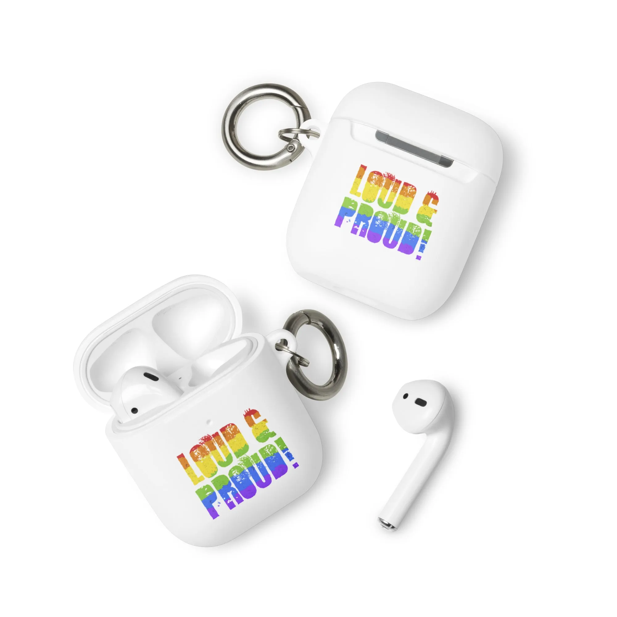 LGBTQ Pride Rubber Case for Apple AirPods - Loud and Proud