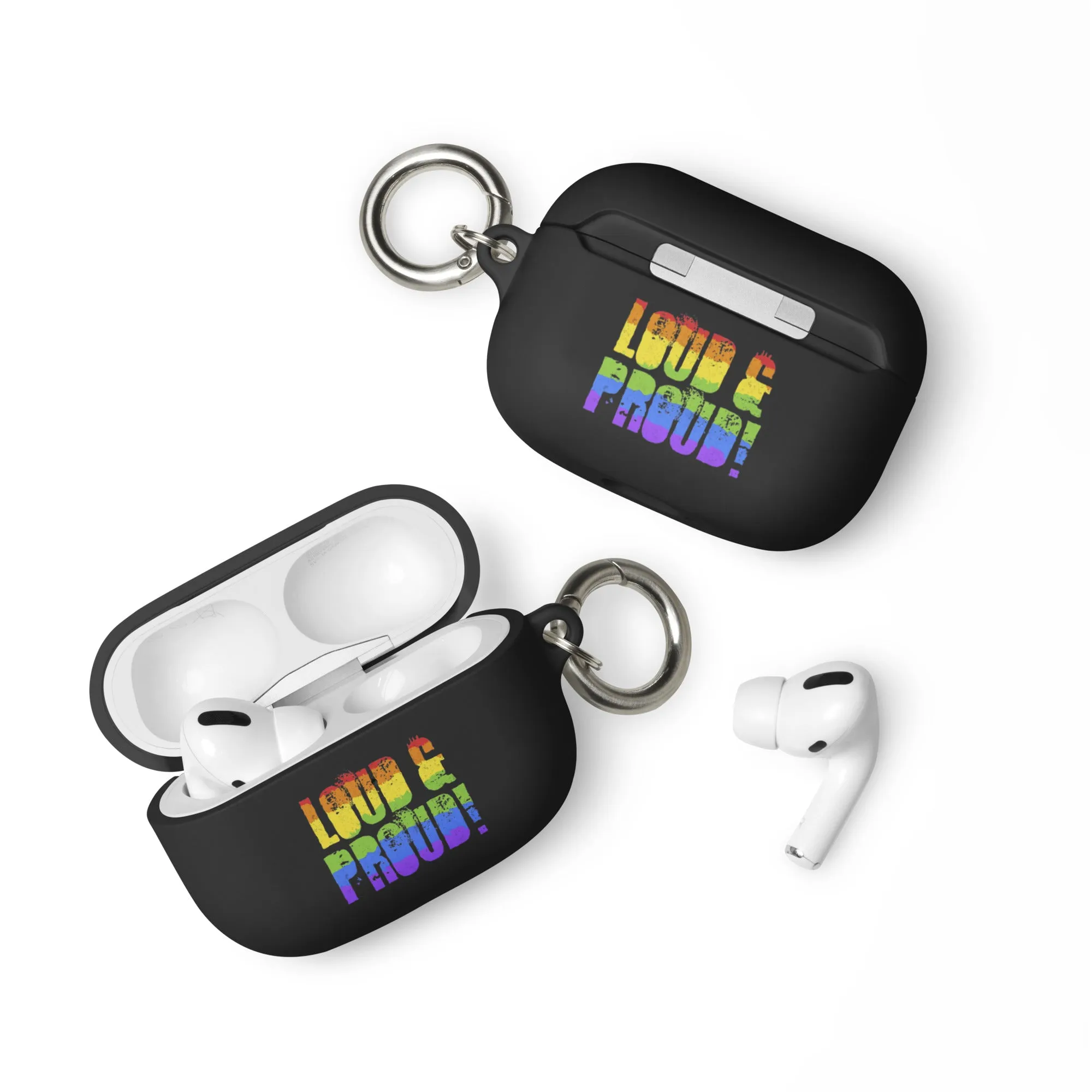 LGBTQ Pride Rubber Case for Apple AirPods - Loud and Proud