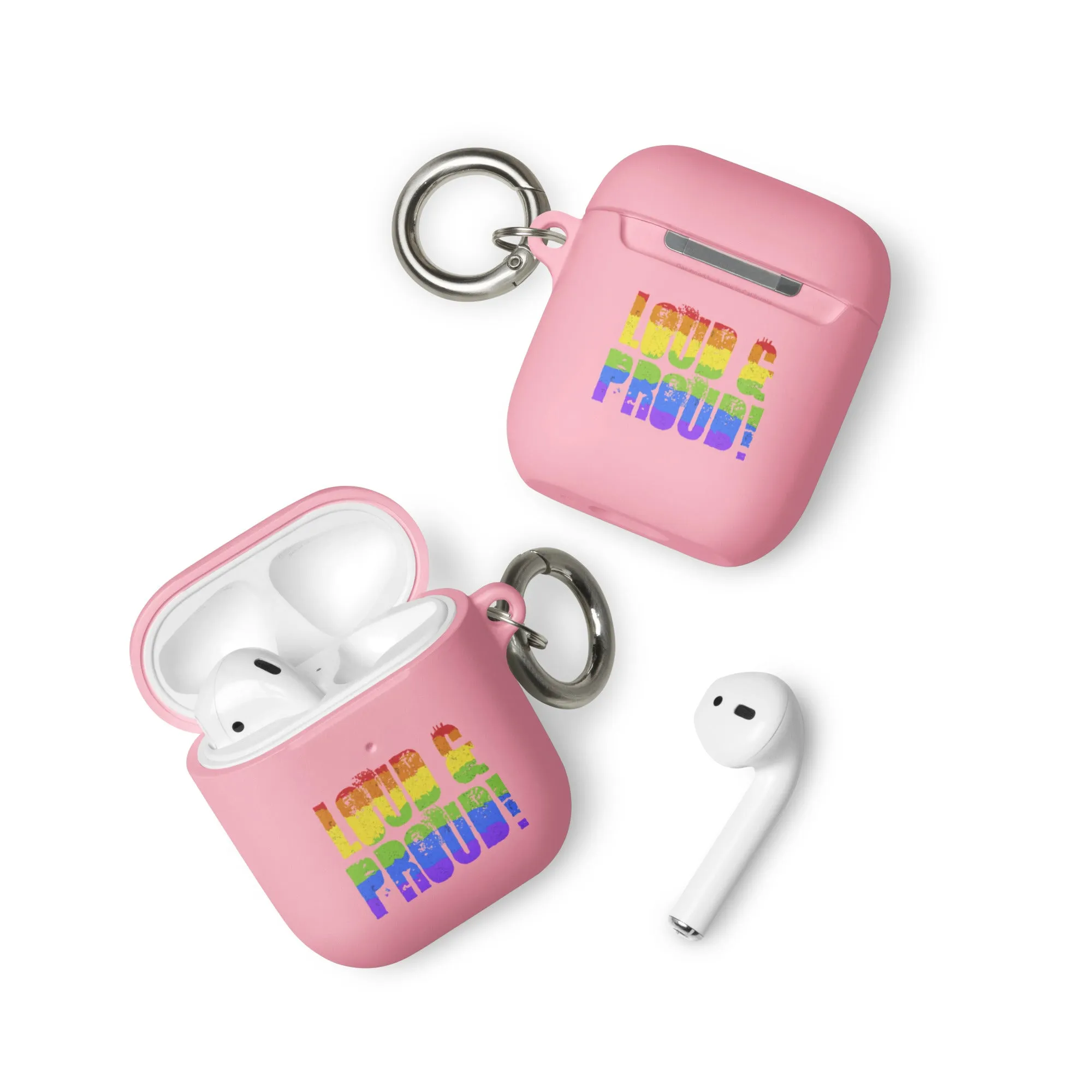 LGBTQ Pride Rubber Case for Apple AirPods - Loud and Proud
