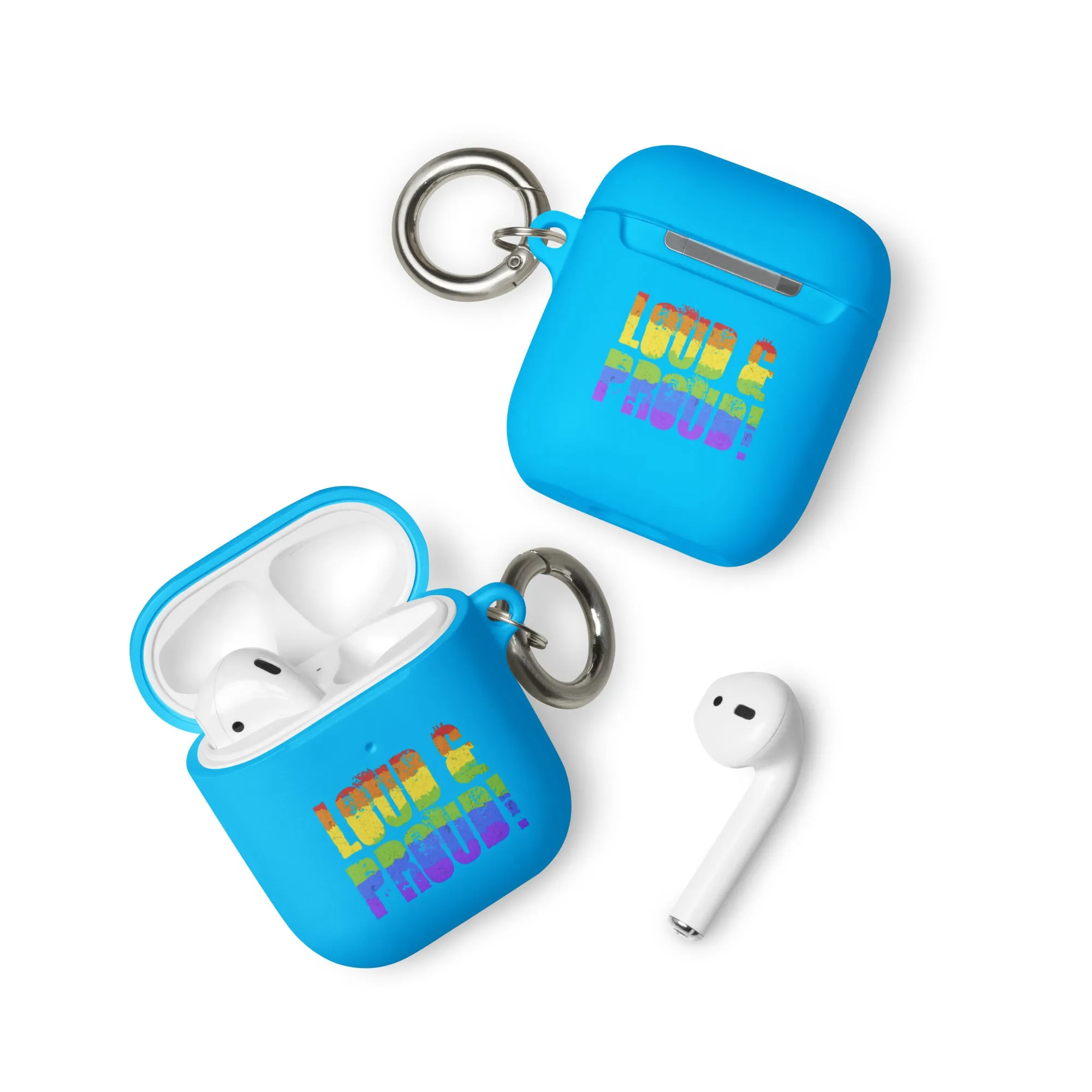 LGBTQ Pride Rubber Case for Apple AirPods - Loud and Proud
