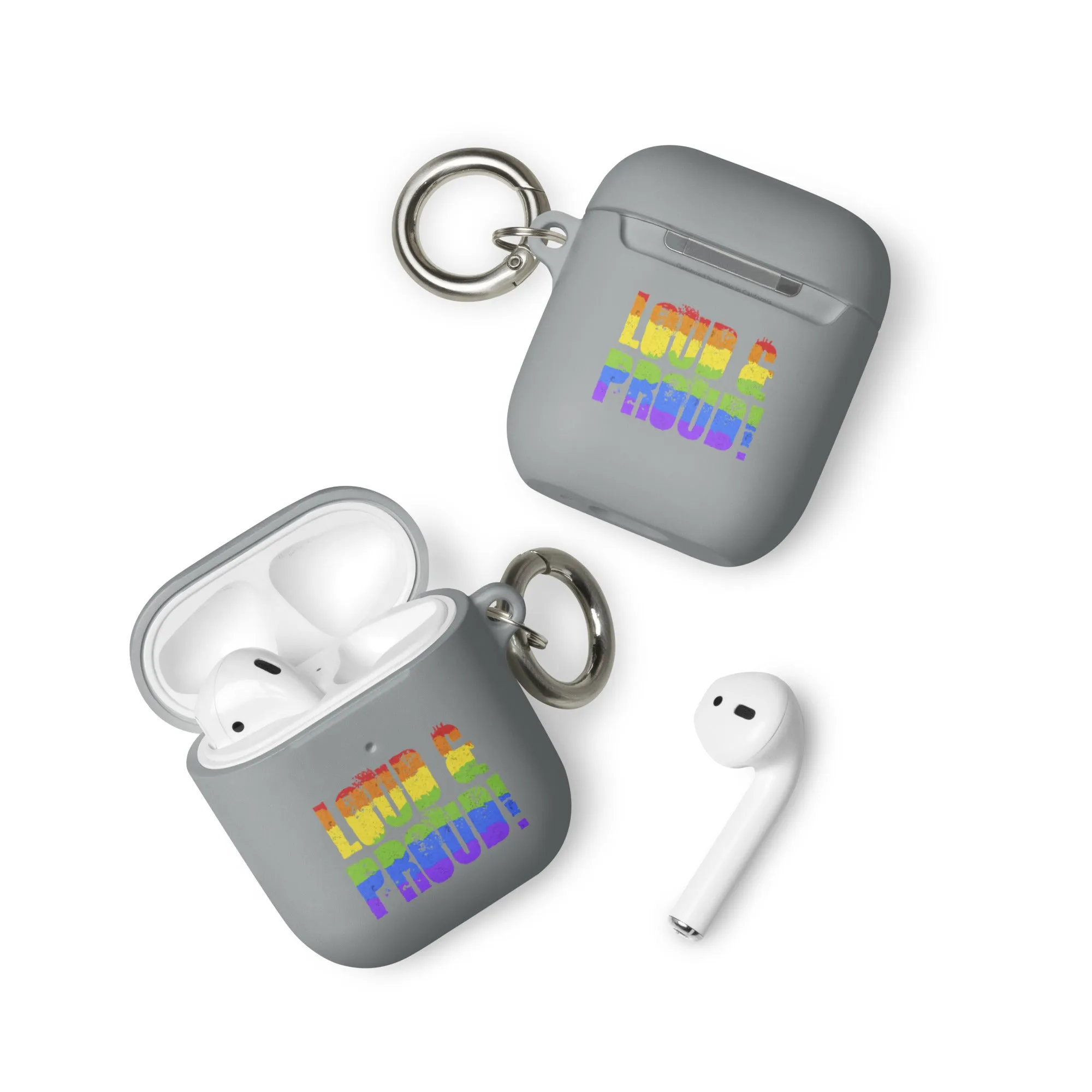 LGBTQ Pride Rubber Case for Apple AirPods - Loud and Proud