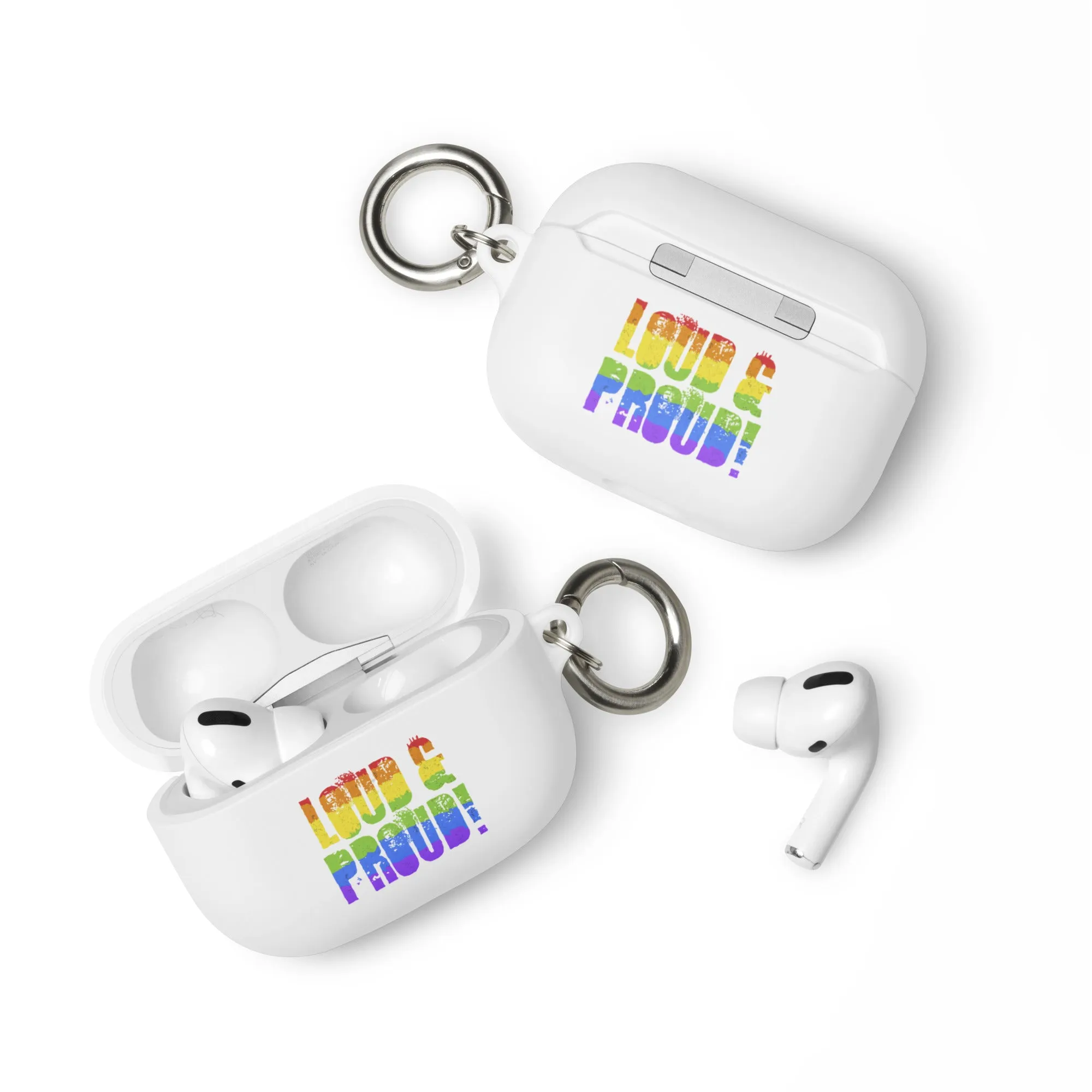 LGBTQ Pride Rubber Case for Apple AirPods - Loud and Proud