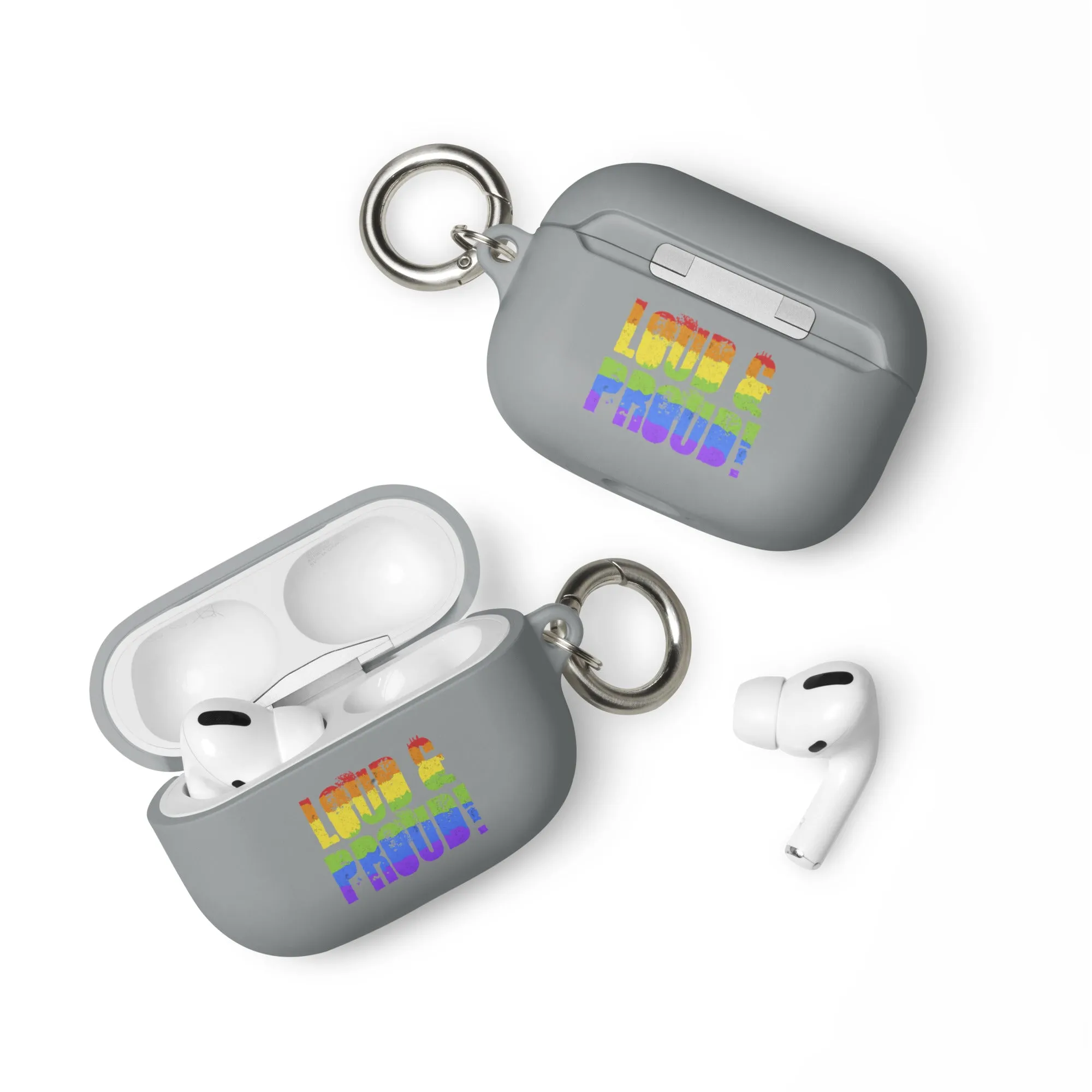 LGBTQ Pride Rubber Case for Apple AirPods - Loud and Proud