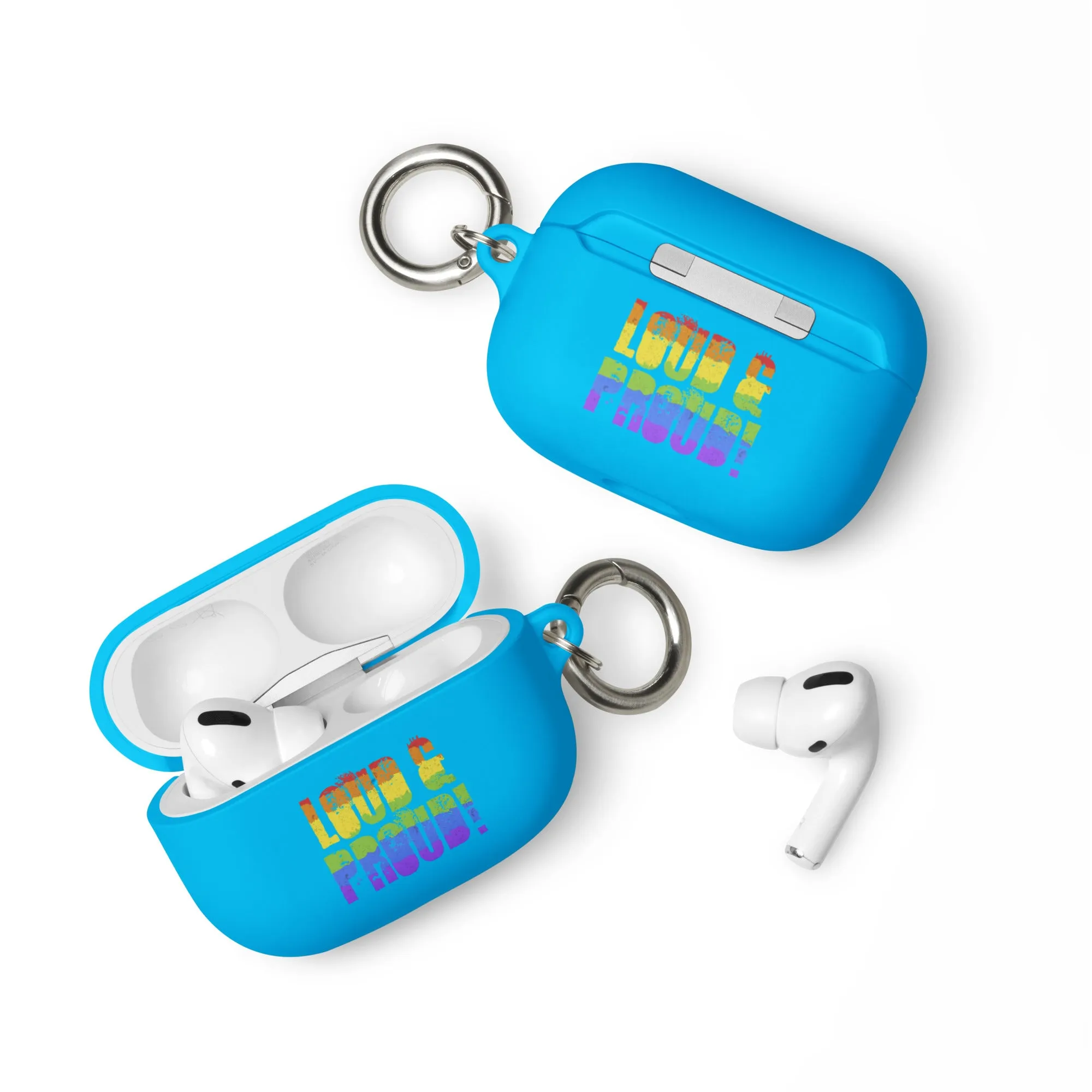 LGBTQ Pride Rubber Case for Apple AirPods - Loud and Proud