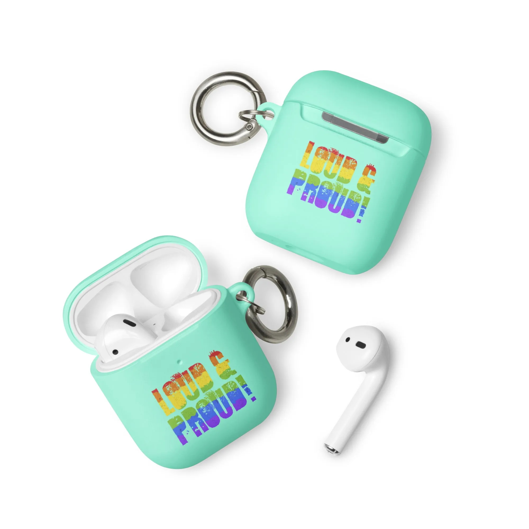 LGBTQ Pride Rubber Case for Apple AirPods - Loud and Proud