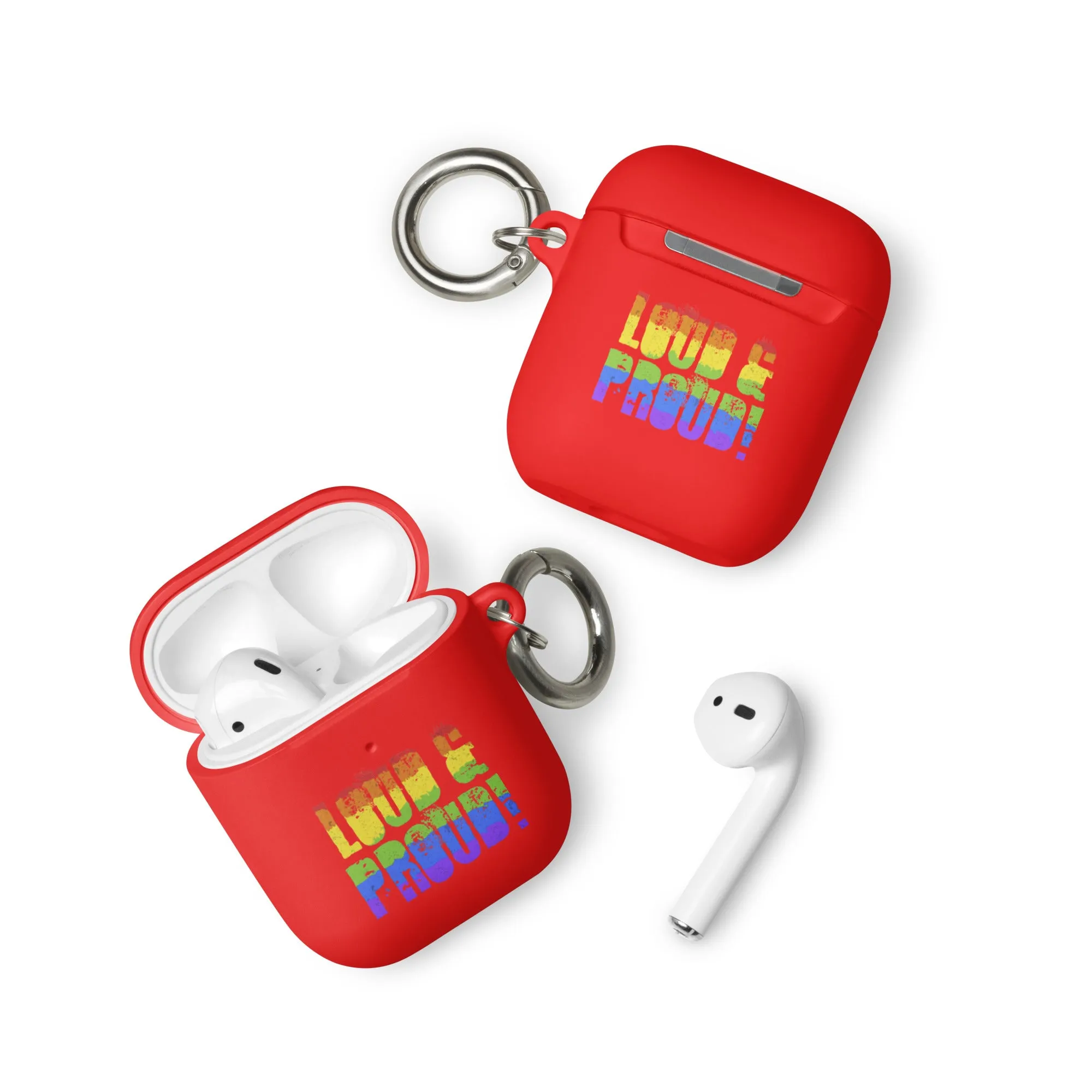 LGBTQ Pride Rubber Case for Apple AirPods - Loud and Proud
