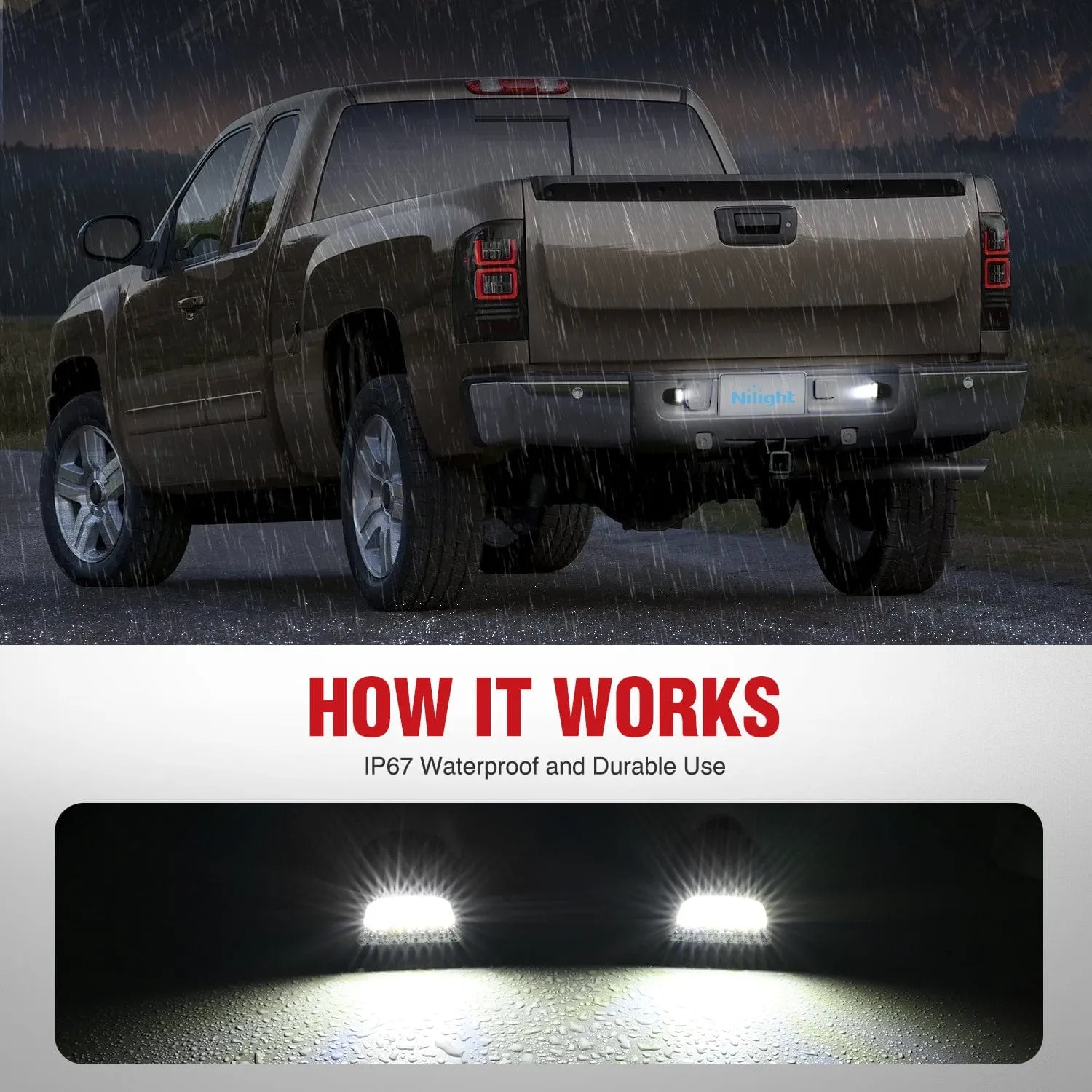 License Plate Lights Compatible with 1999-2001 2002 2003 2004 2005 2006 2007 2008 2009 2010 2011 2012 2013 Chevy Silverado 1500 2500 3500 GMC Sierra Black housing 6000K White 2PCS Pack