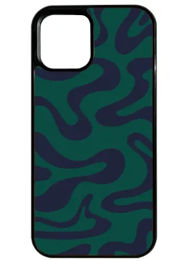 Liquid Swirl in Dark Green and Navy