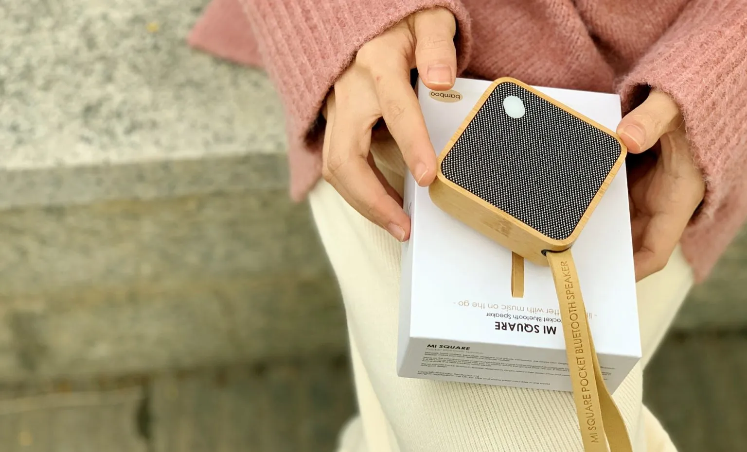 Mi Square Pocket Bluetooth Speaker - Japanese Bamboo