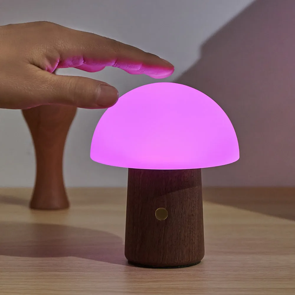 Mini Alice Mushroom Lamp: Walnut