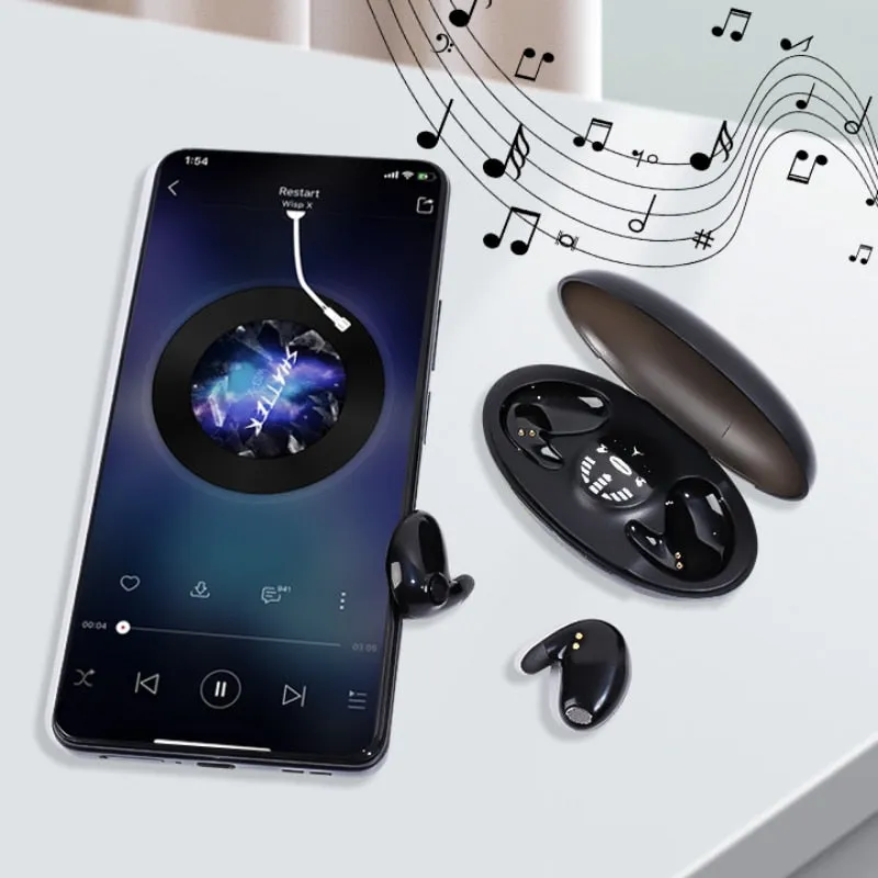 Mini Invisible Sleep Wireless Earphone Bluetooth 5.3 Hidden Earbuds IPX5 Waterproof Noise Cancelling Touch Control Headphone X55