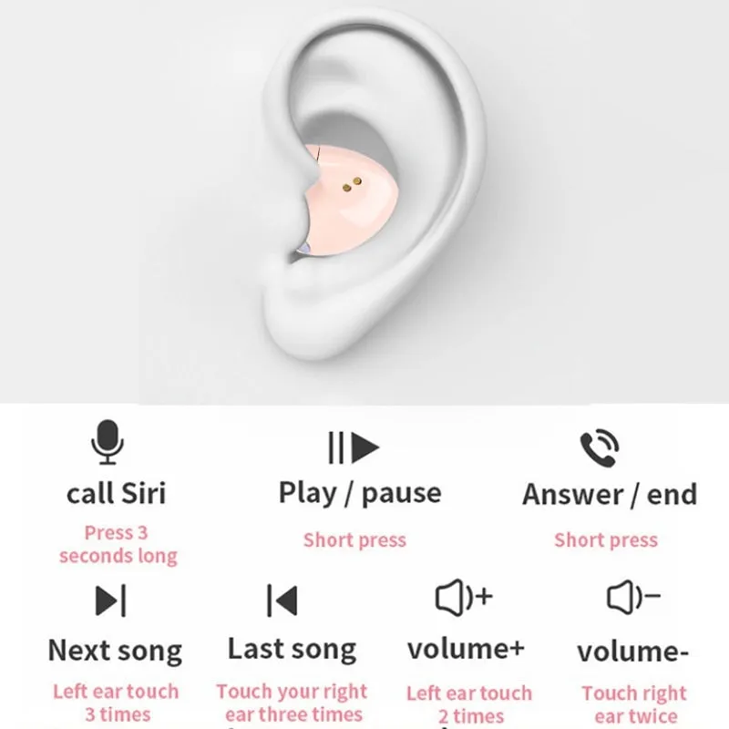 Mini Invisible Sleep Wireless Earphone Bluetooth 5.3 Hidden Earbuds IPX5 Waterproof Noise Cancelling Touch Control Headphone X55