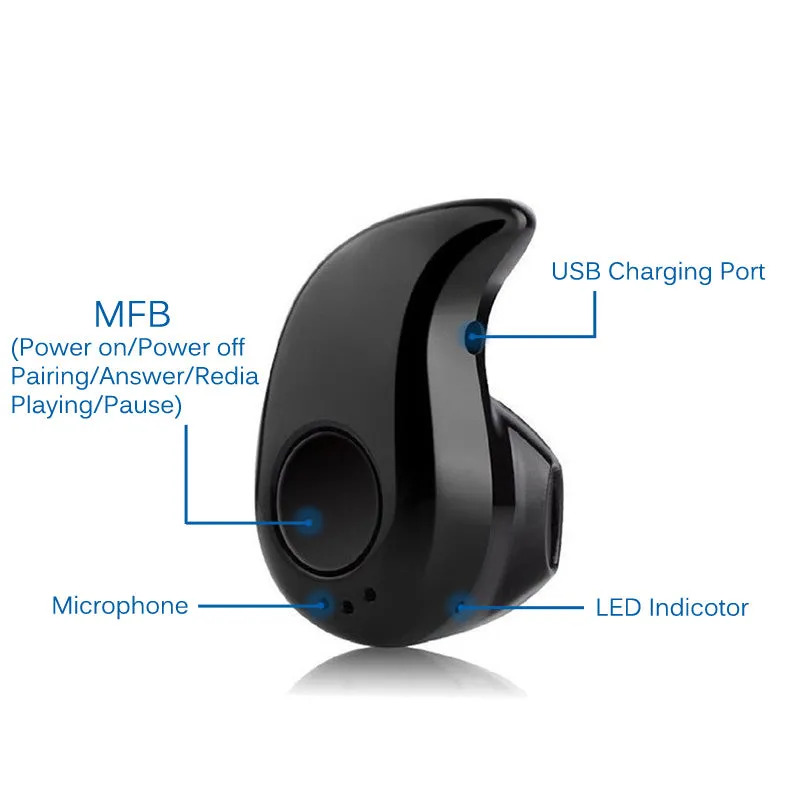 Mini Wireless Bluetooth Earphone in Ear Sport with Mic Handsfree Headset Earbuds for All Phone For Samsung Huawei Xiaomi Android