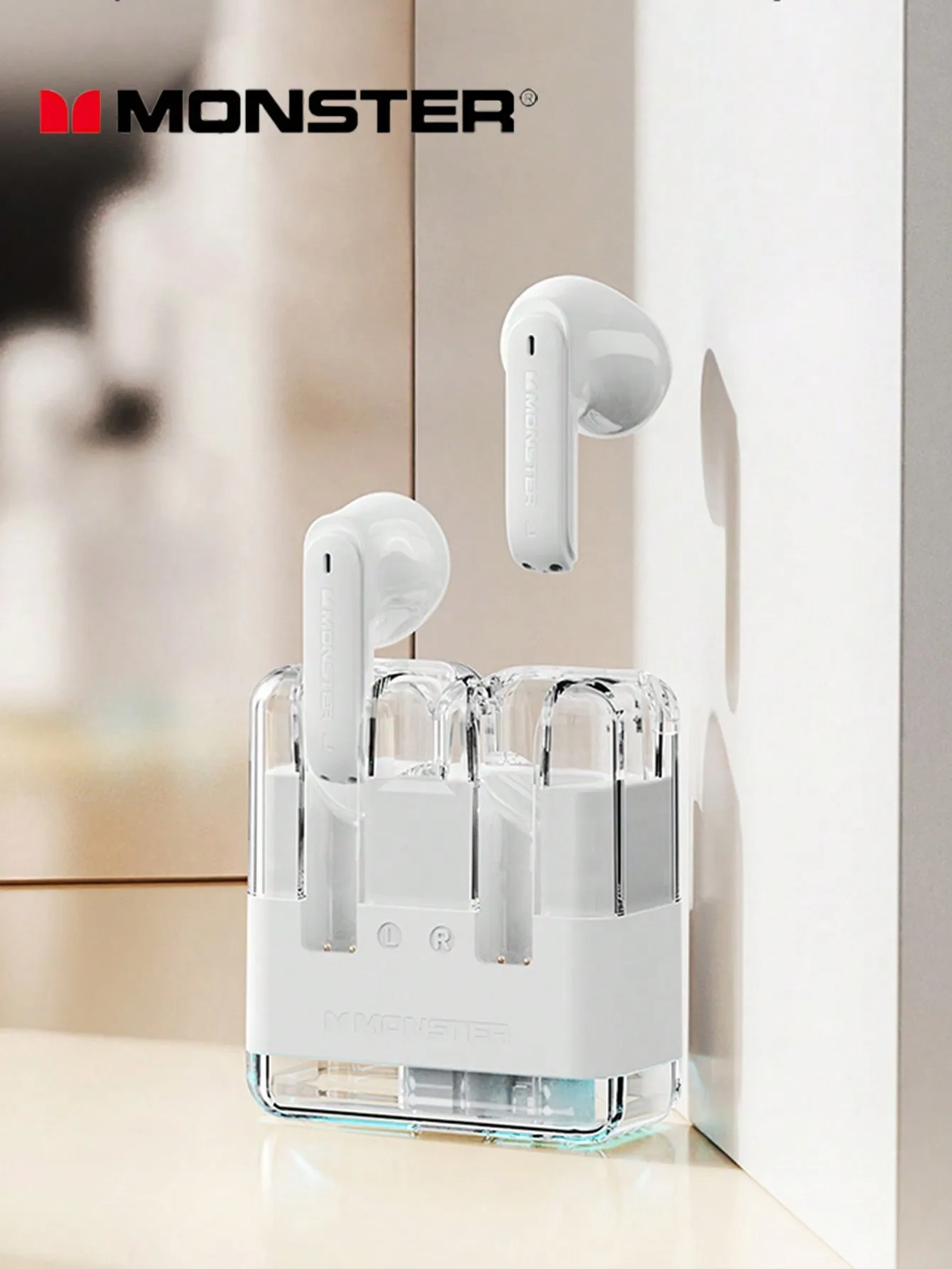 Monster XKT12 Gaming Earphones Wireless Headphones TWS HIFI Sound Sports Earbuds Noise Reduction 300mAh