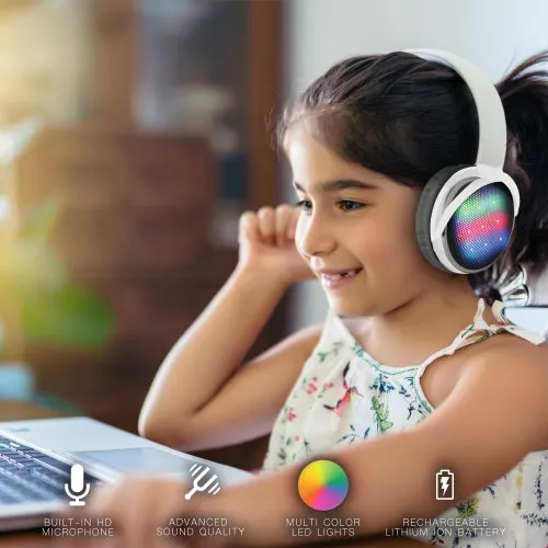 Multicolor Flashing LED Light-Up on Ear Wireless Headphones