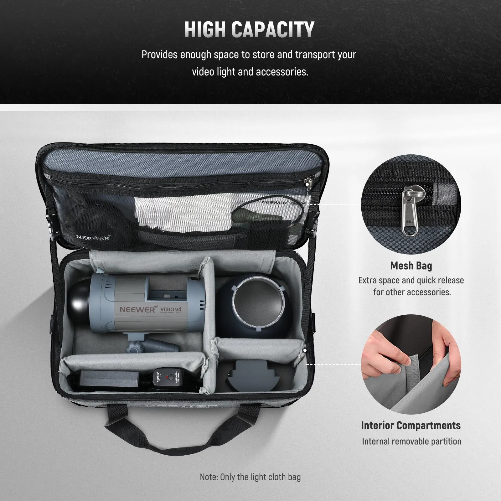 NEEWER PB5 Carrying Bag with Movable Foam Padded