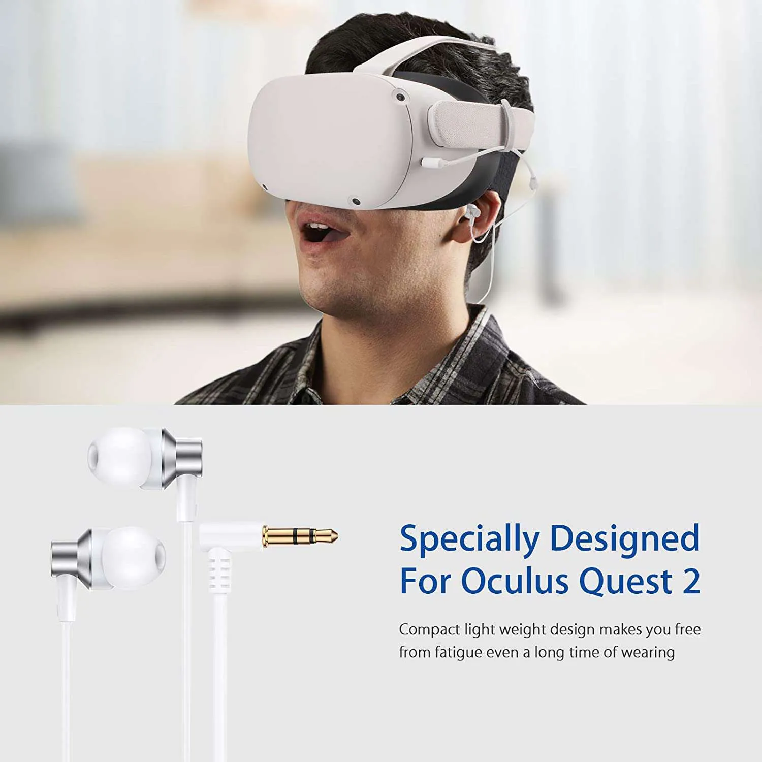 NexiGo PU Leather Face Cover, Lens Cover, and Earbuds Set for Oculus Quest 2