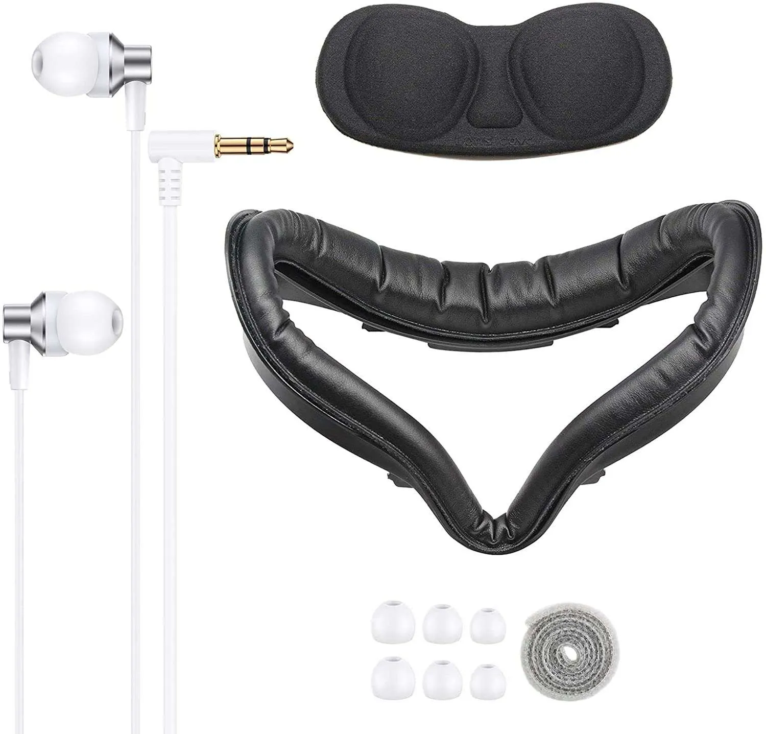 NexiGo PU Leather Face Cover, Lens Cover, and Earbuds Set for Oculus Quest 2