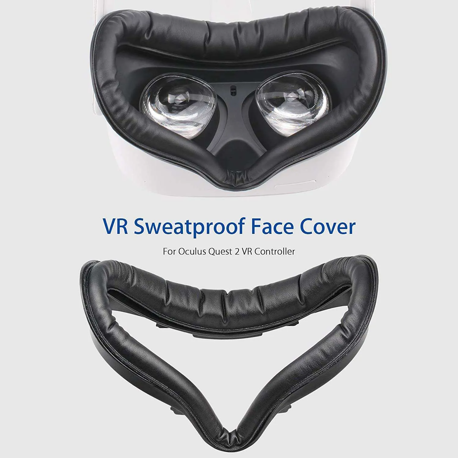 NexiGo PU Leather Face Cover, Lens Cover, and Earbuds Set for Oculus Quest 2