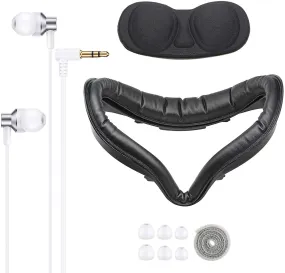 NexiGo PU Leather Face Cover, Lens Cover, and Earbuds Set for Oculus Quest 2