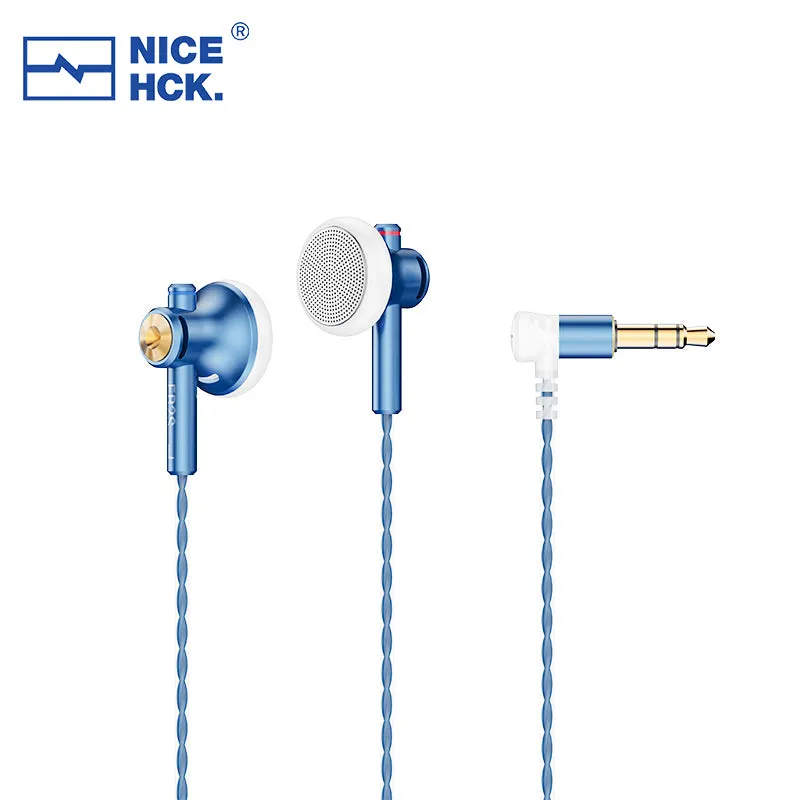 NiceHCK EB2S PRO Aluminum Alloy HIFI Wired Earbuds with Microphone,Flat-Head Audiophile 15.4mm Dynamic Unit  Earphone Ear buds Bass Headset With Silver Plated OCC Mixed Cable