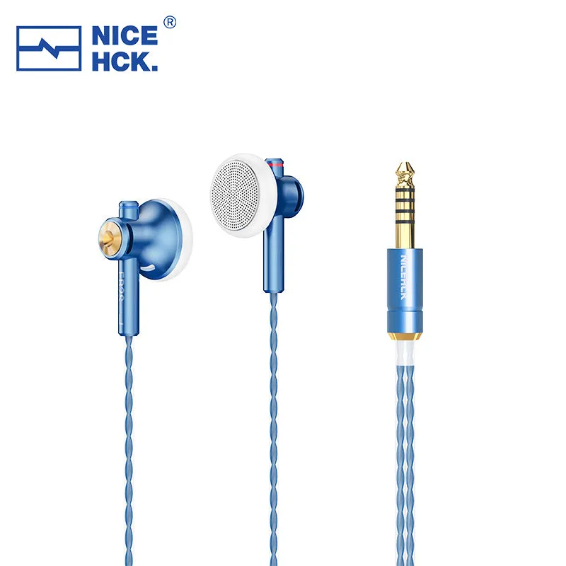NiceHCK EB2S PRO Aluminum Alloy HIFI Wired Earbuds with Microphone,Flat-Head Audiophile 15.4mm Dynamic Unit  Earphone Ear buds Bass Headset With Silver Plated OCC Mixed Cable