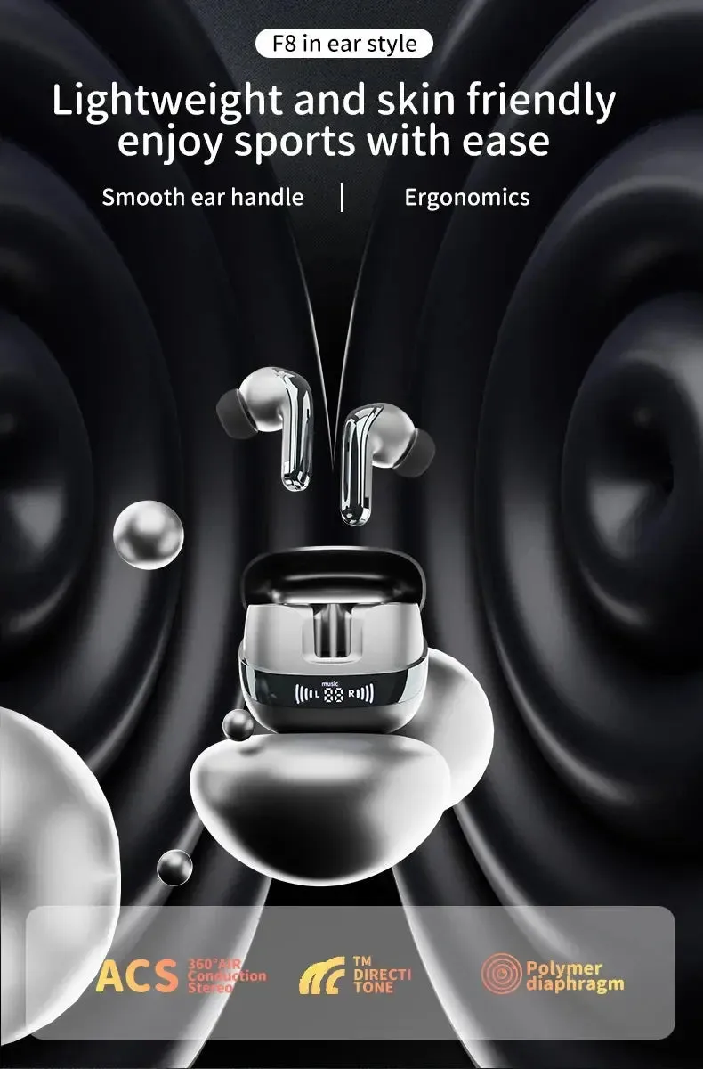 Original XIAOMI F8 Wireless Headphones Charging Bluetooth Headset Earbuds Noise Reduction Earphones Led Display Sport With Mic
