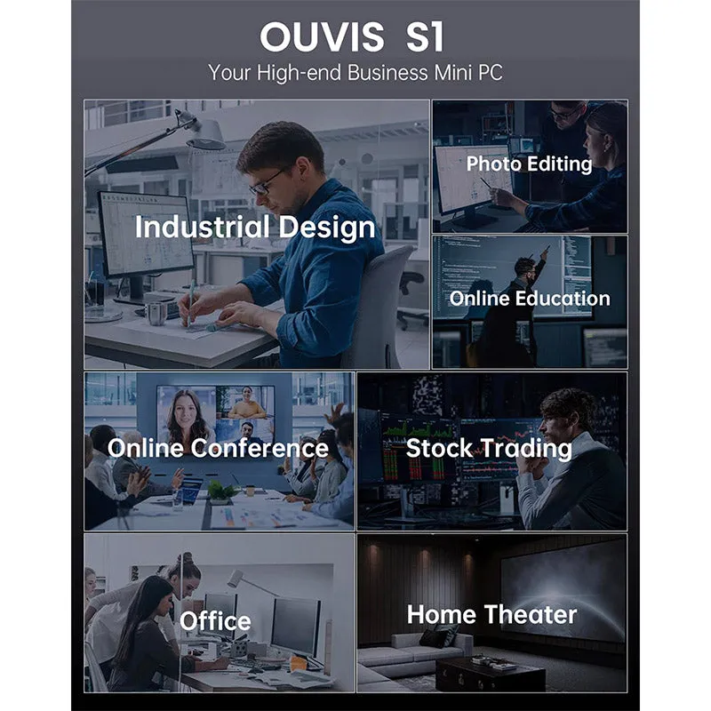 OUVIS S1 Mini PC with LCD Screen RGB EU Version