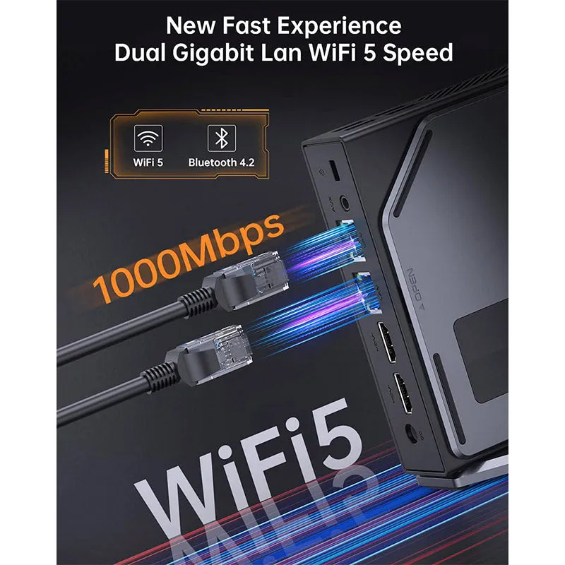 OUVIS S1 Mini PC with LCD Screen RGB EU Version