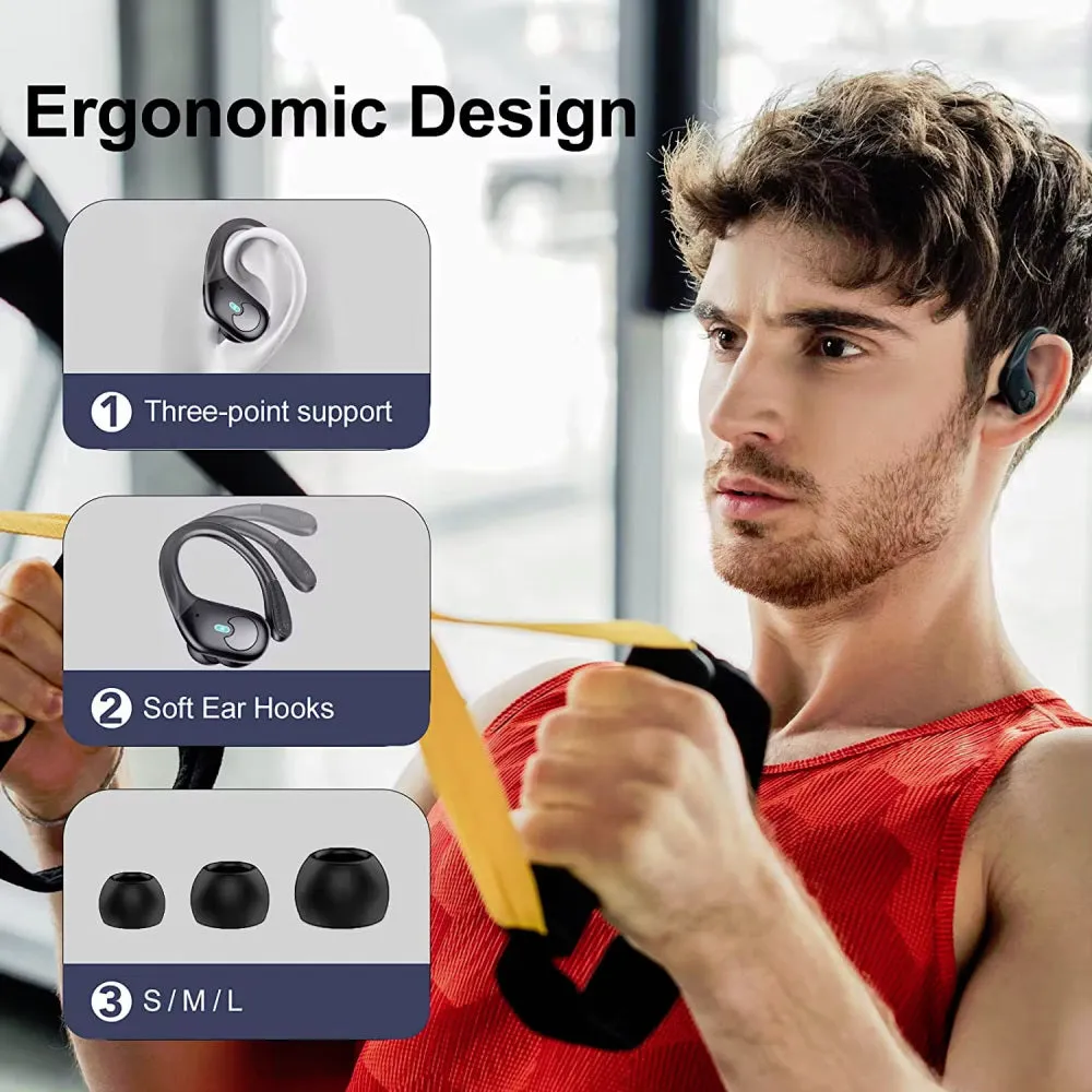 Over Ear Earbuds Earphones IPX7 Waterproof BX30 Sports Headphones
