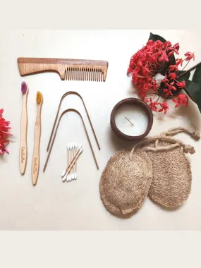 Personal Care Kit For 2- Zero waste eco Starter Gift Box with Candle