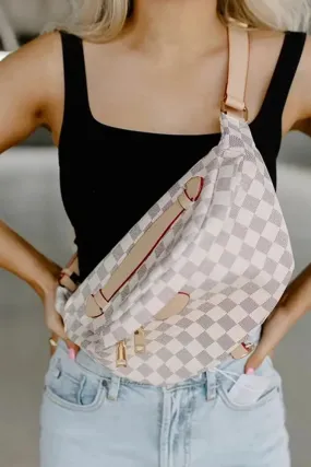 Plaid Print Adjustable Crossbody Waist Bag