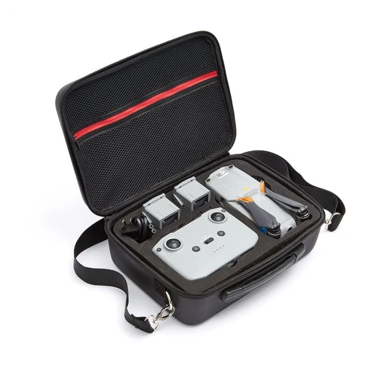 Portable Single Shoulder Storage Travel Carrying PU Cover Case Box for DJI Air 2S(Black   Red Liner)