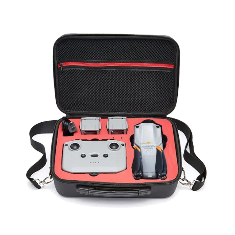 Portable Single Shoulder Storage Travel Carrying PU Cover Case Box for DJI Air 2S(Black   Red Liner)