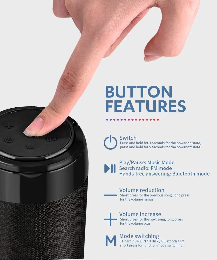 Portable Wireless Bluetooth Waterproof Speaker