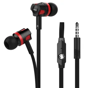 pTron HBE5 Raptor Stereo Sound Bass Wired Headphones with Mic (Black & Red)