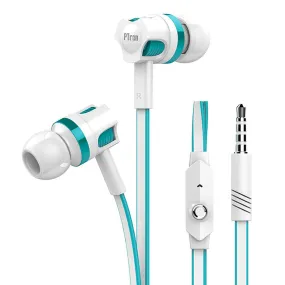 pTron HBE5 Raptor Stereo Sound Bass Wired Headphones with Mic (White & Blue)