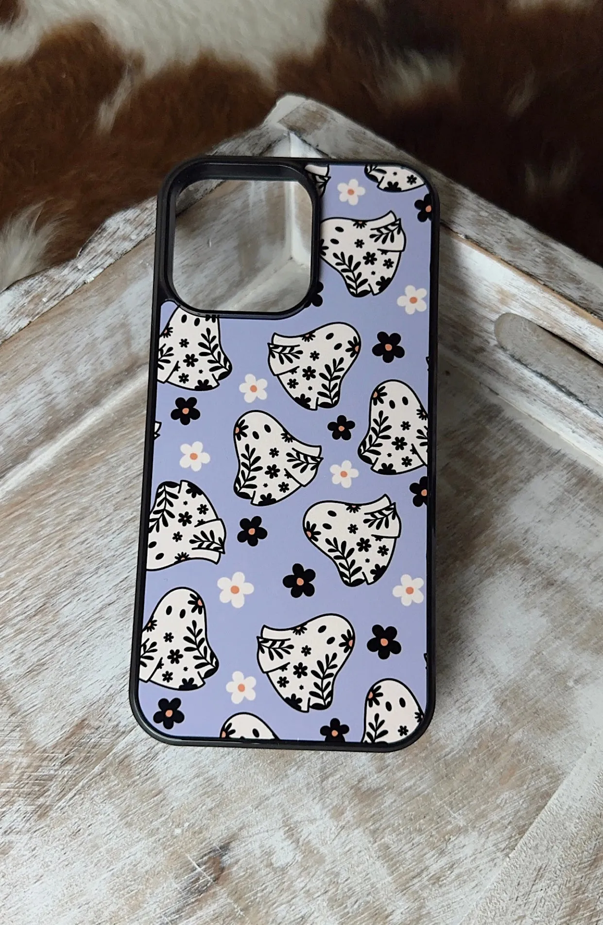 Purple floral ghosts Halloween phone case for iPhone and Samsung