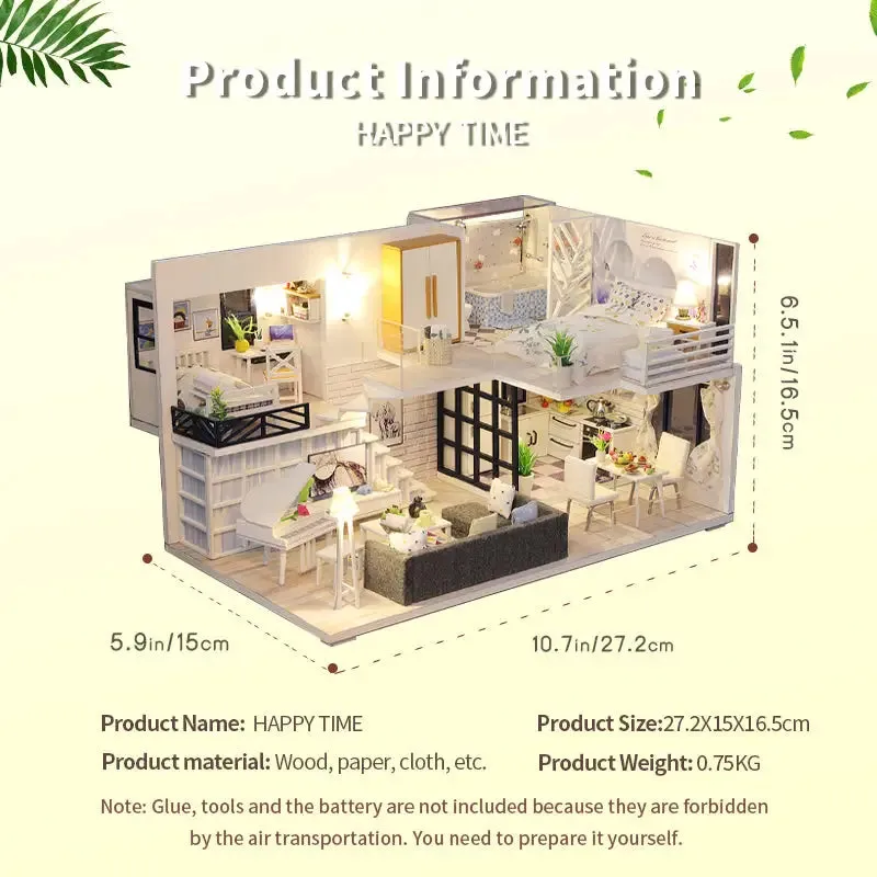 "Happy Time" Miniature Dollhouse Kit