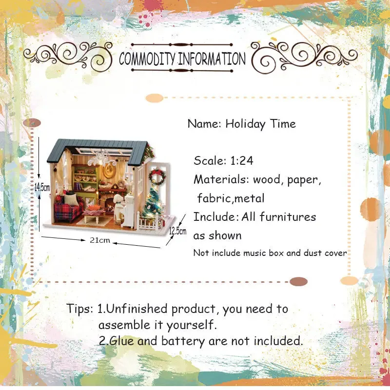 "Holiday Time" Miniature Dollhouse Kit