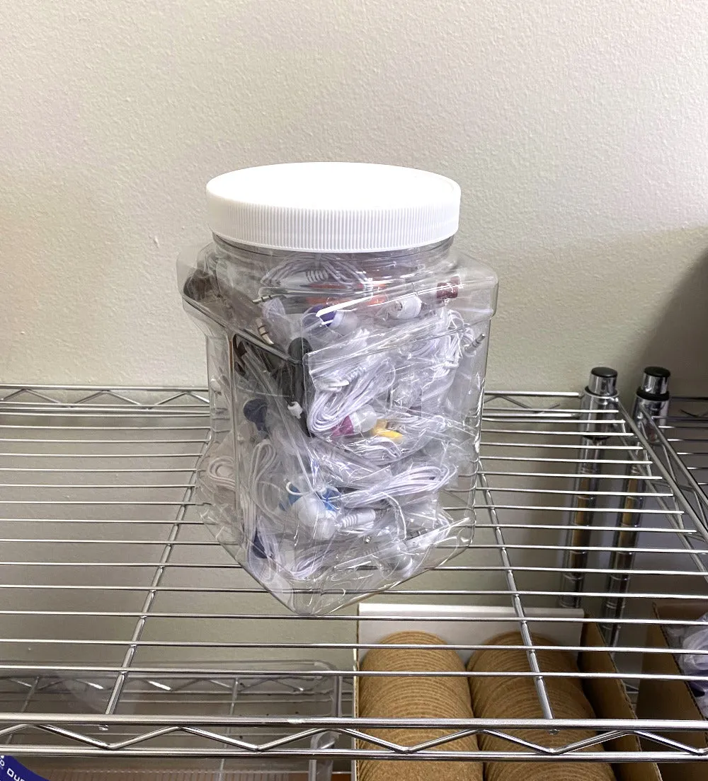Reclosable Plastic Storage Case - Fits 50 Bagged Earbuds