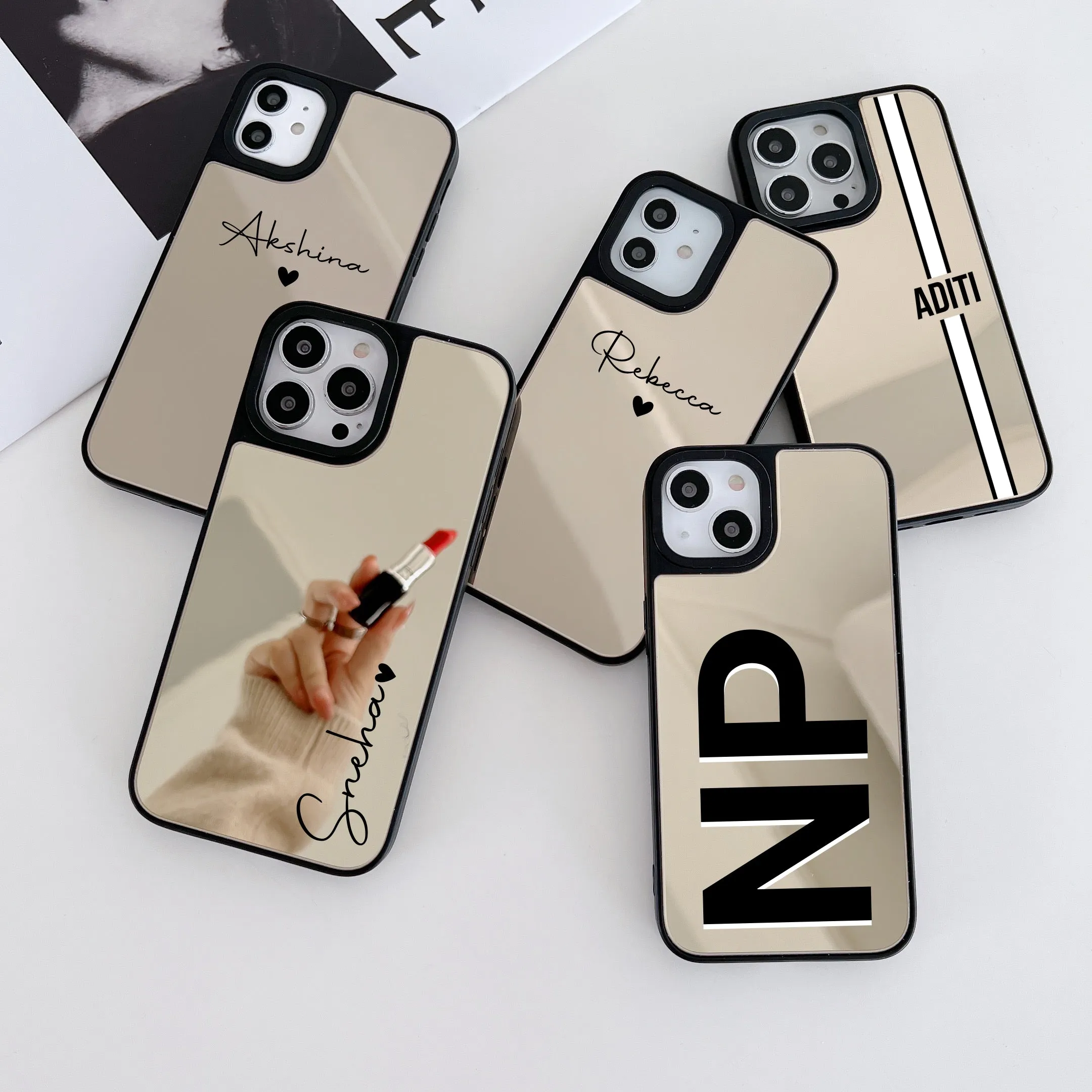 Reflective Mirror Customised Case for iPhone ( Gold )