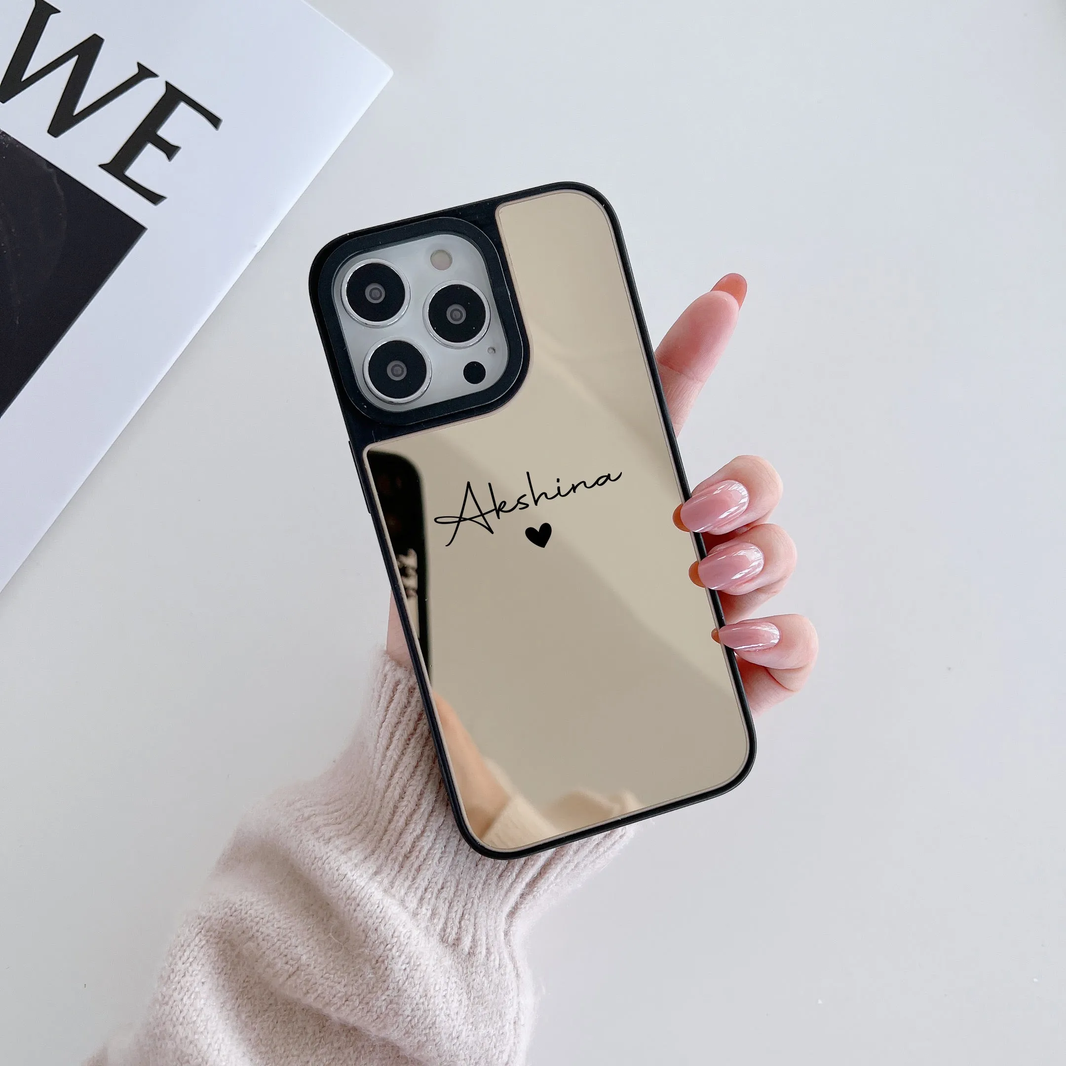 Reflective Mirror Customised Case for iPhone ( Gold )