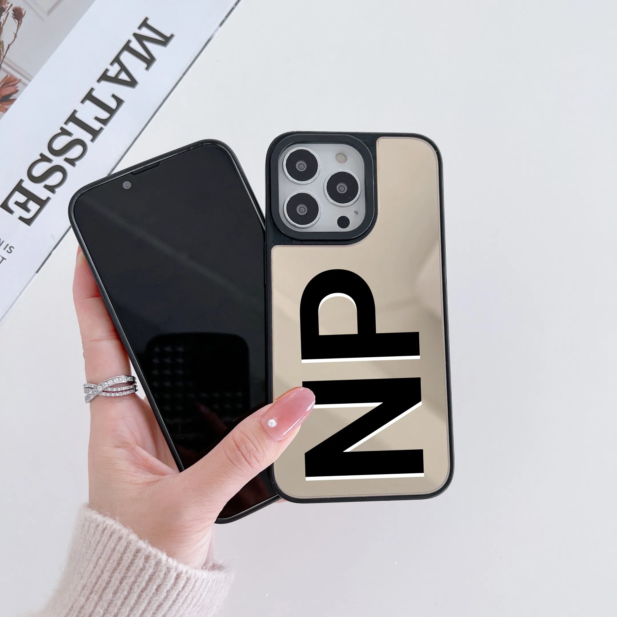 Reflective Mirror Customised Case for iPhone ( Gold )