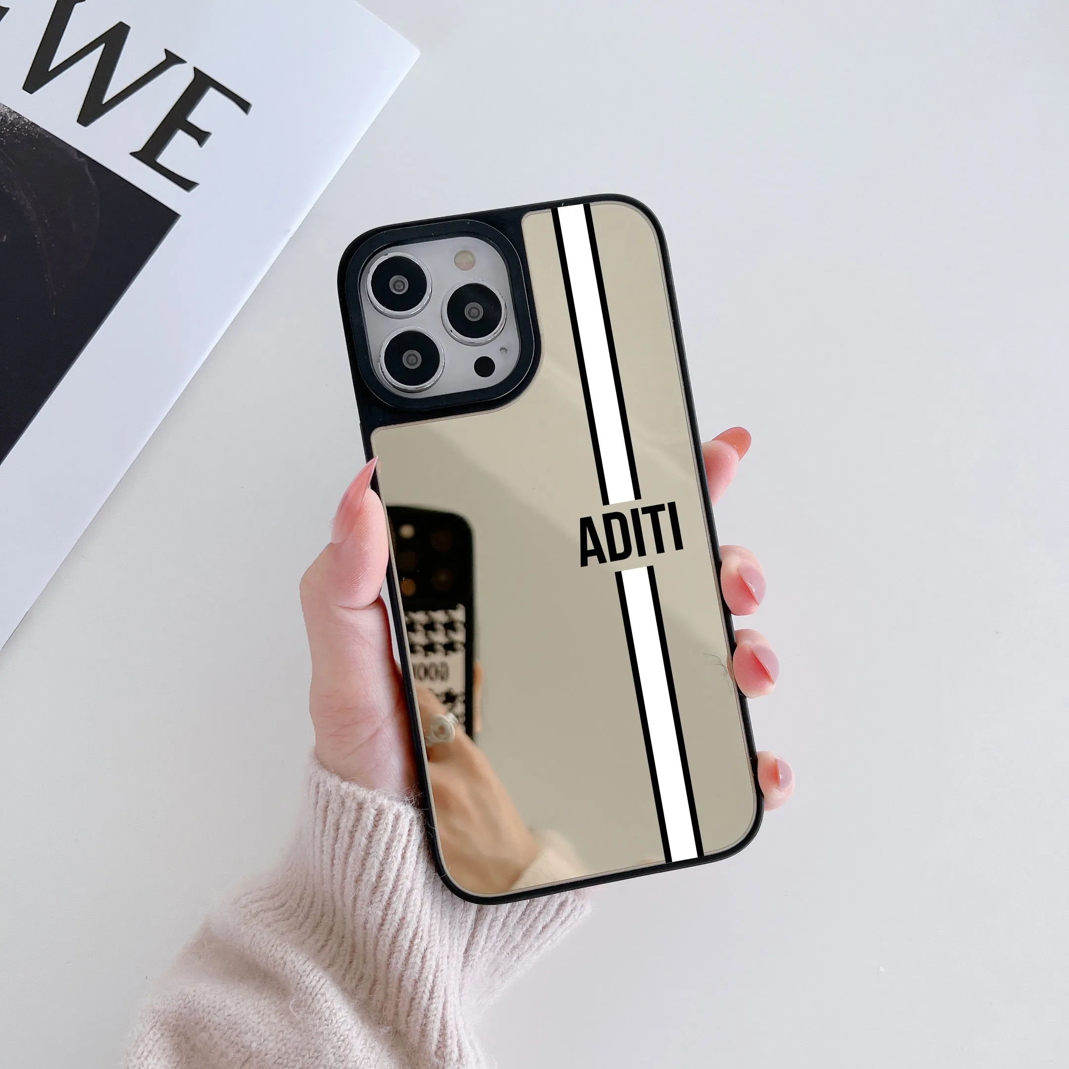 Reflective Mirror Customised Case for iPhone ( Gold )