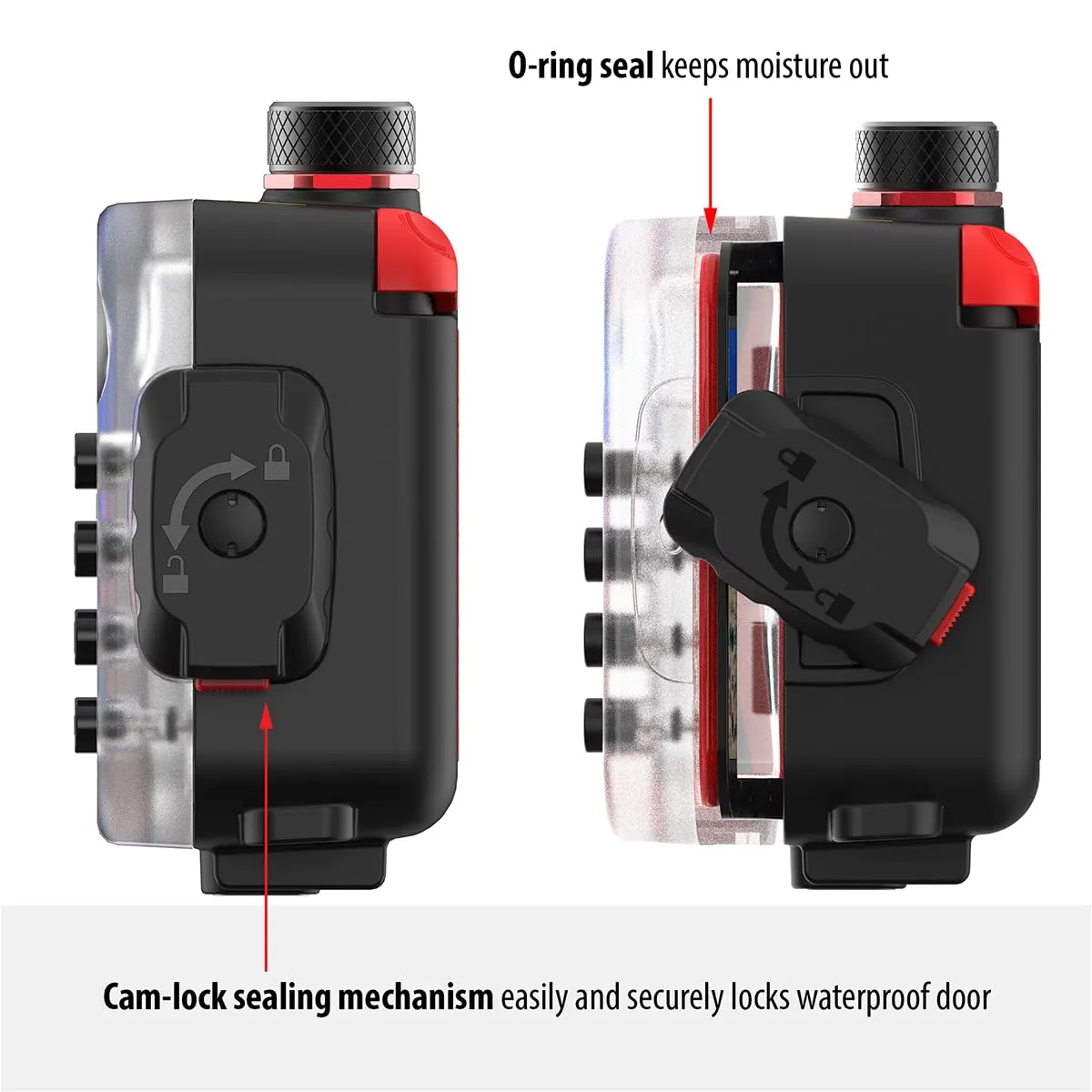 SeaLife SportDiver Ultra Large Smartphone Housing – Dive to 130', Waterproof Photography, Access Camera Controls, Leak Alarms, Fits Most Phones (Without Light) Black
