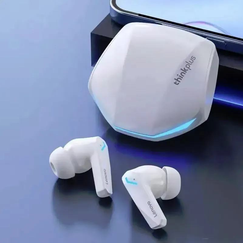 Sharkfin Design Wireless Earbuds Lenovo Bluetooth Gaming-Quality Headphones