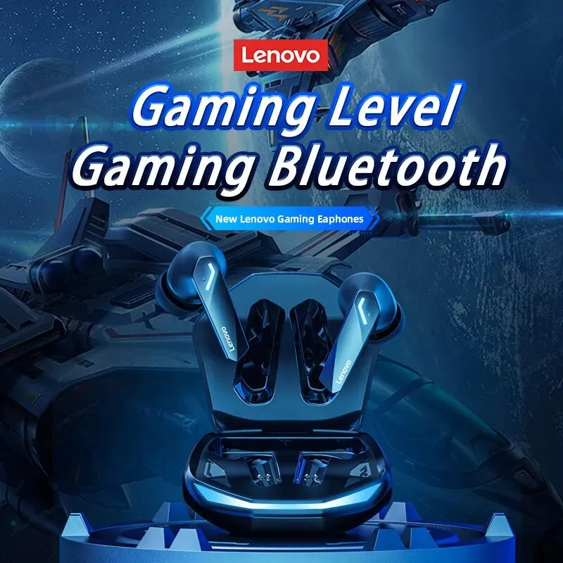 Sharkfin Design Wireless Earbuds Lenovo Bluetooth Gaming-Quality Headphones