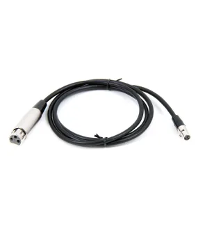 Shure WA310 4-pin TA4F Mini Connector to Female XLR Microphone Cable